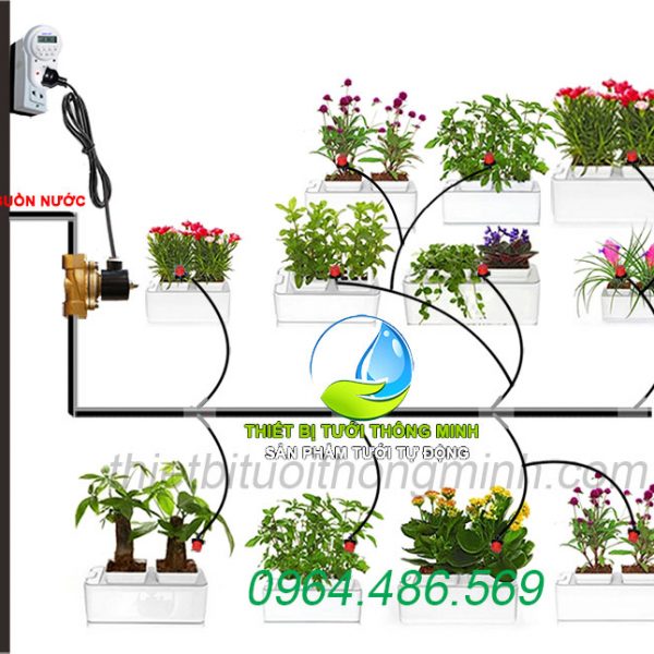 Bộ điều khiển tưới cây từ xa bằng điện thoại (có hẹn giờ)