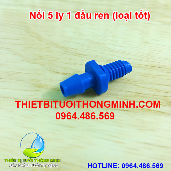 Nối 6mm 1 đầu ren (khoan vào ống nhựa cứng)(sử dụng được cho ống 5mm)