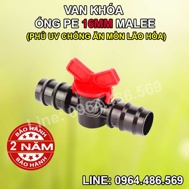 Van khóa ống 16mm pe Florain