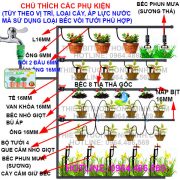 mô hình hệ thống tưới cây nhỏ giọt ống pe 16mm tự động