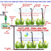 hệ thống tưới phun mưa tưới rau, cây tự động