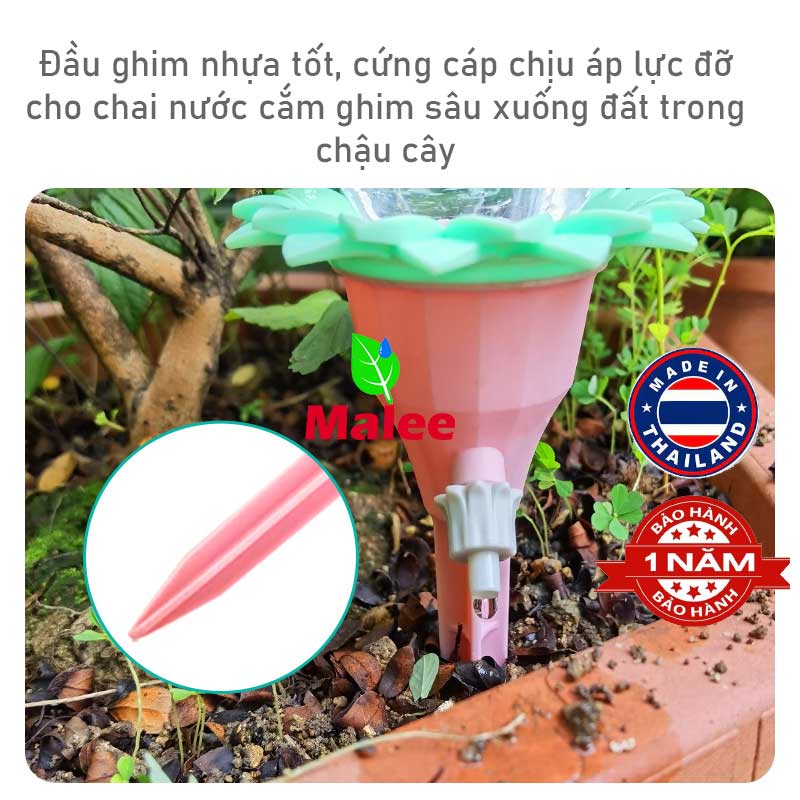 Bộ đầu tưới nhỏ giọt gắn chai nước tưới chậu cây thông minh Malee thái lan