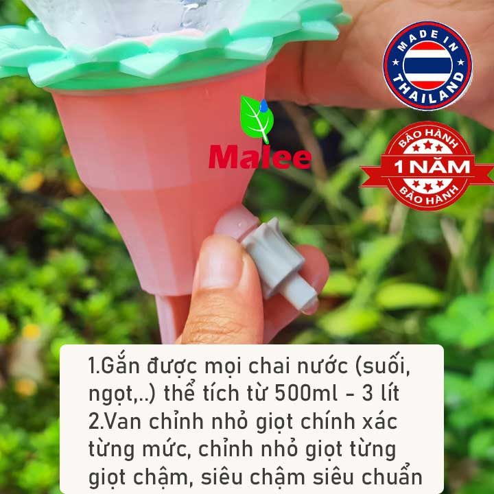 Bộ đầu tưới nhỏ giọt gắn chai nước tưới chậu cây thông minh Malee thái lan