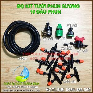 Bộ kit tưới phun sương 1 hướng 20 đầu(điều chỉnh được) FLORA