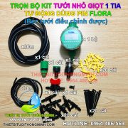 Bộ KIT tưới nhỏ giọt 1 tia bộ tự động dùng pin FLORA