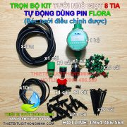 Bộ KIT tưới 8 tia nhỏ giọt tự động dùng pin FLORA