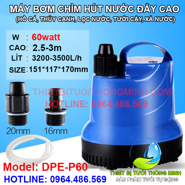 Máy bơm chìm hút nước đẩy cao DPE P-60