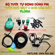 Bộ KIT điều khiển tưới tự động dùng PIN que cắm nhỏ giọt tưới gốc FLORA