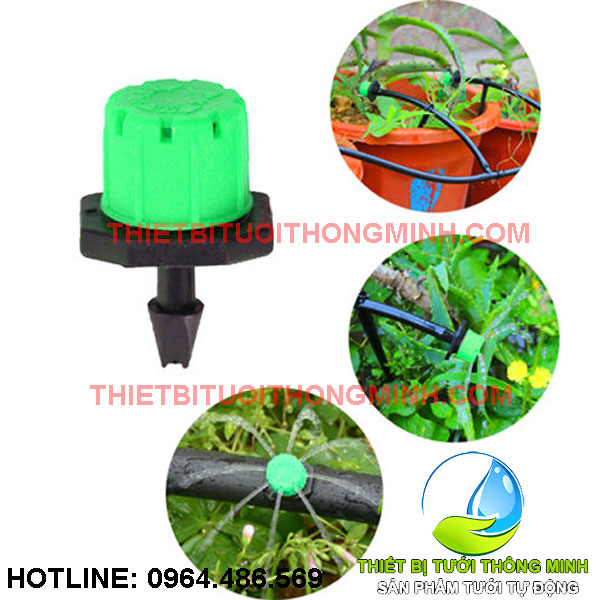 Trọn bộ tự động 20 đầu tưới gốc 8 tia dùng pin FLORA