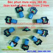 Béc vuông phun mưa xoay tròn 360 độ (2-5m) gắn ống trơn 21mm