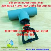 Béc phun mưa sương mịn 360 độ gắn 2 đầu ống trơn 21mm