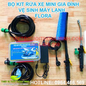 Bộ máy bơm rửa xe máy, ô tô, vệ sinh máy lạnh mini FLORA