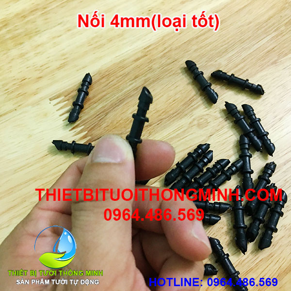 Nối 4mm gắn 2 đầu ống mềm 4mm (loại tốt)