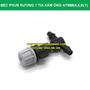 Béc phun sương 1 tia xám gắn ống 4/7mm(4,5,6ly, đầu tưới chỉnh được)