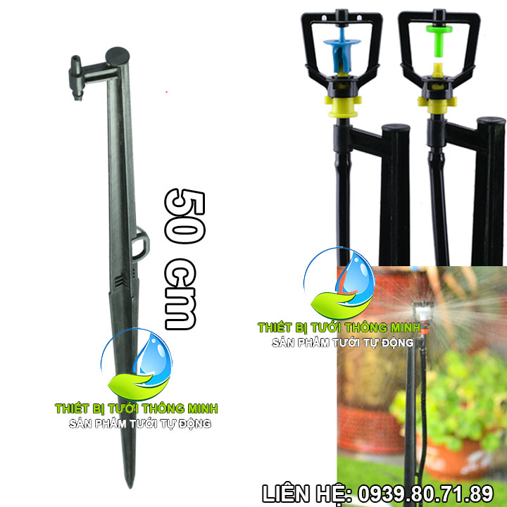 Cọc nhựa cắm giữ đầu béc tưới phun mưa sương cao 50cm Florain