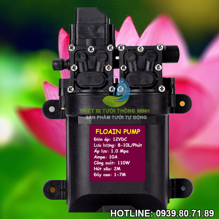 Máy bơm đôi 12v mini tăng áp siêu áp lực Florain 110W