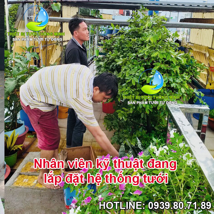 lắp đặt hệ thống tưới tự động sân thượng ban công