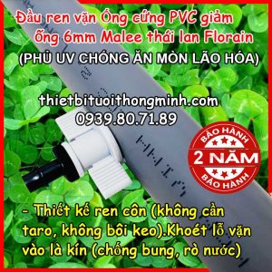 Đầu khởi thủy ống cứng pvc ren 6mm gắn béc Florain