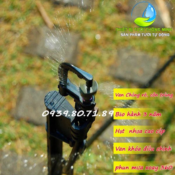 Đầu tưới phun mưa xoay 360 độ mini sprinkler POP-RV