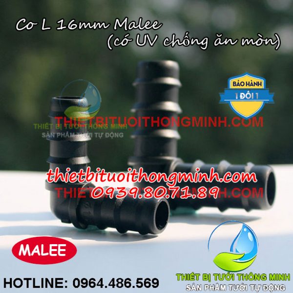 Co L nối ống 16mm pe Malee