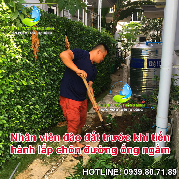 lắp đặt tưới tự động biệt thự sân vườn tphcm