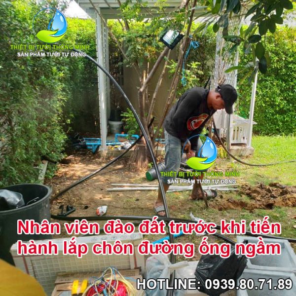 lắp đặt tưới tự động biệt thự sân vườn tphcm