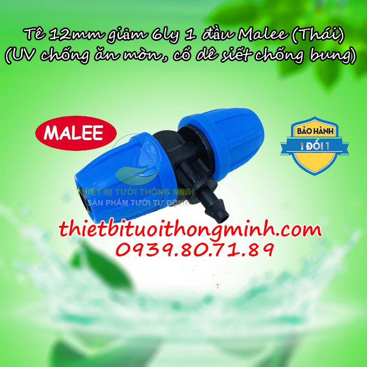 Tê nối ống 12mm chuyển ống 6mm Malee