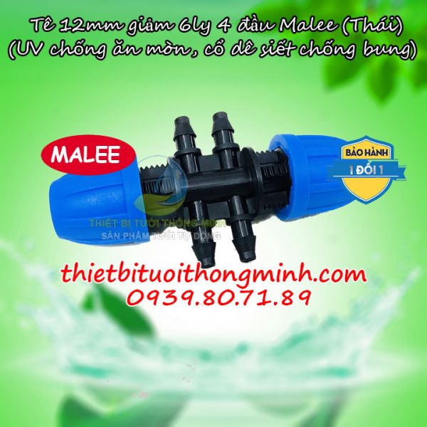 Đầu chuyển nối 12mm ra 4 đầu 6mm Malee