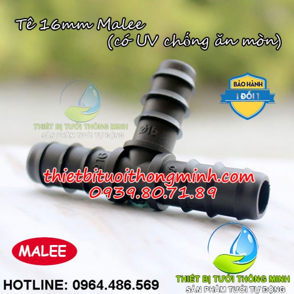 Tê nối ống 16mm pe Malee