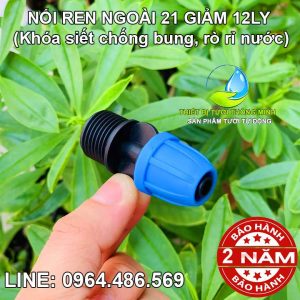 Đầu giảm ren ngoài 21mm xuống 12mm Malee