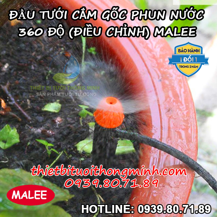 Đầu tưới phun mưa cắm gốc 360 độ Malee