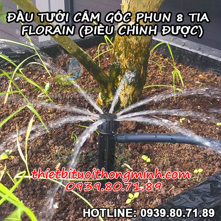 Đầu tưới 8 cánh phun nước điều chỉnh Florain