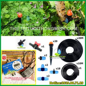 Hệ thống tưới cây tự động hẹn giờ đơn giản 20 đầu tưới phun nước 8 tia thái lan Florain