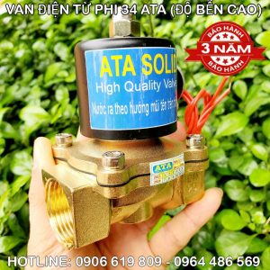 Van điện từ ata phi 34 đóng mở nước dùng điện 24v 220vac