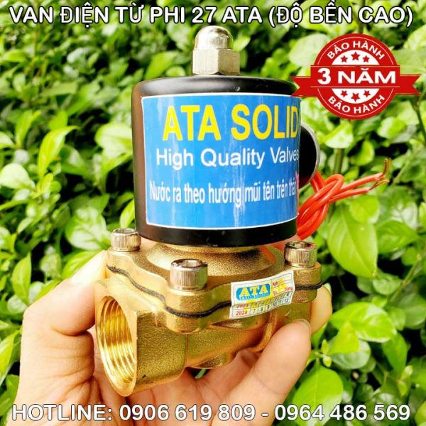 Van điện từ ata phi 27 đóng mở nước dùng điện 24v 220vac